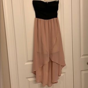 pink black short dress